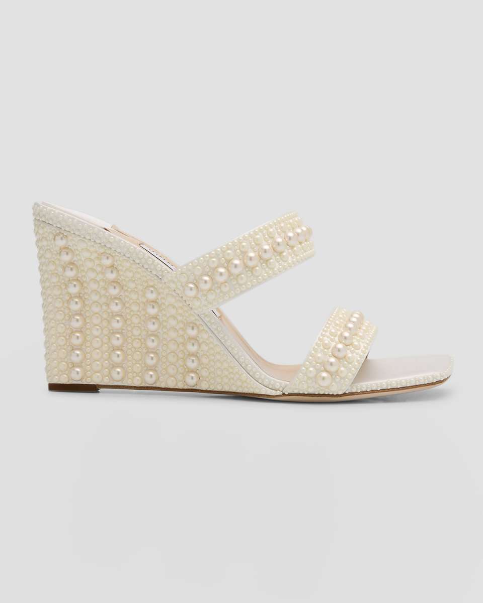 Sacoria Pearly Dual-Band Wedge Sandals